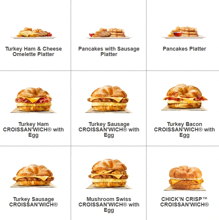 BURGER KING BREAKFAST MENU WITH PRICES