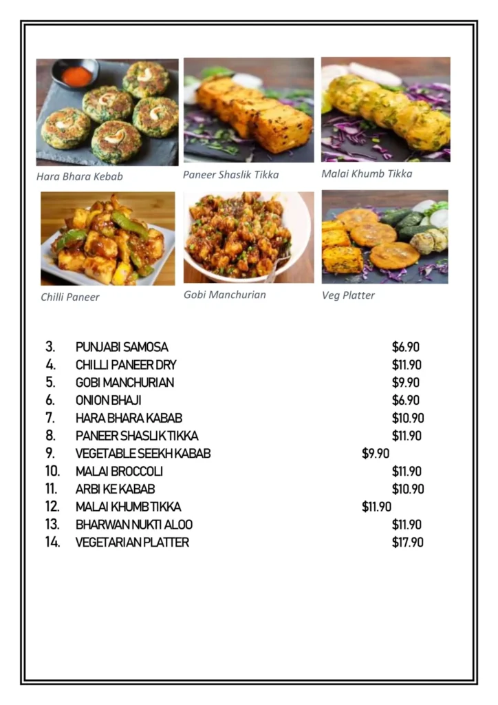 DELHI 6 SOUP MENU PRICES