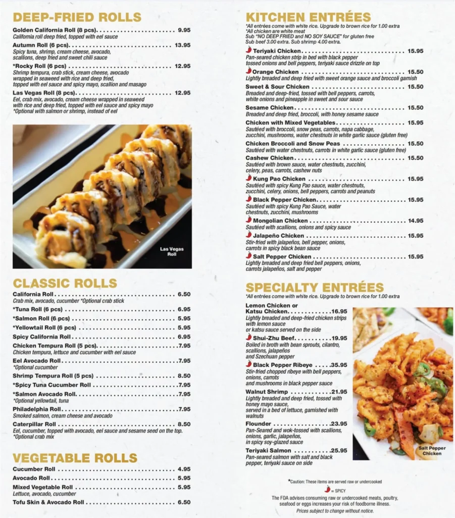 KAWAII SUSHI SINGAPORE MENU