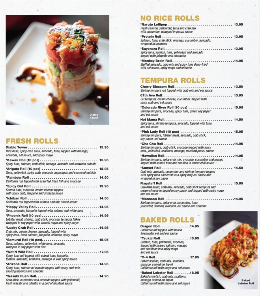KAWAII SUSHI SINGAPORE MENU